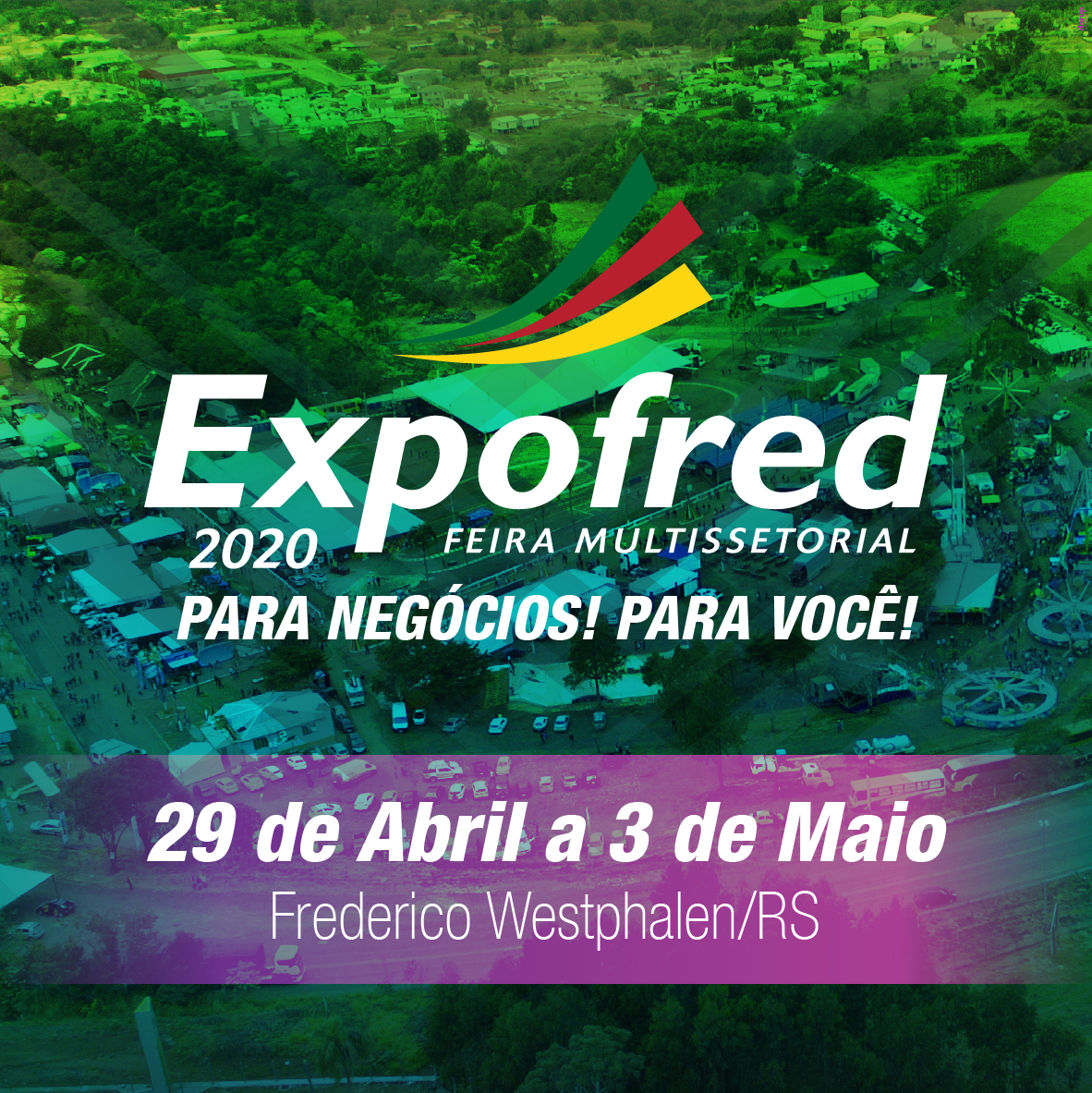 Divulgação da Expofred 2020 na abertura da Expopedras